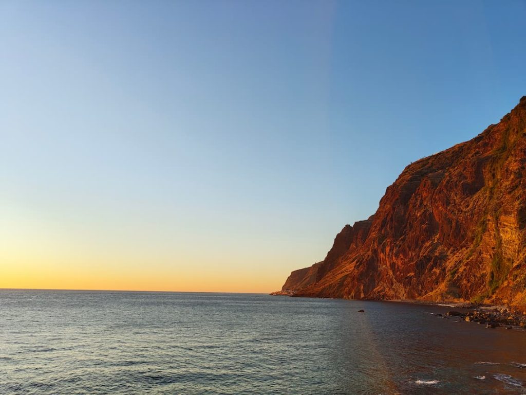 The golden hour on the cliffs made one of the best sunset spots in Madeira.